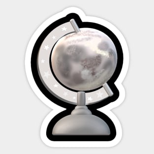 Moon Globe (Black) Sticker